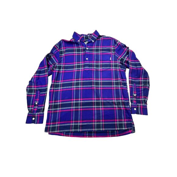 Chubbies "The Nutter" Mens Medium Plaid Long Sleeve Shirt Henley Flannel Casual - Picture 1 of 7